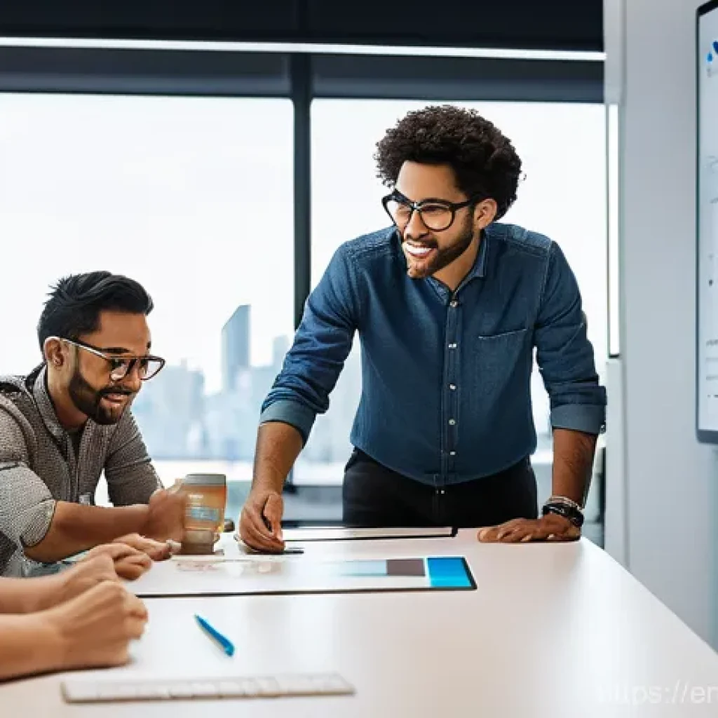 제품디자인 관련 해외 취업 가능성 - **Prompt:** A diverse group of professional product designers from various ethnic backgrounds, dress...