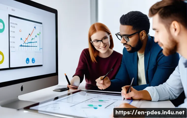 제품디자인 자격증 과목별 공부법 - **Prompt:** A diverse group of young adult product designers in a bright, modern office setting, dee...